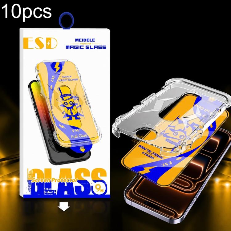 For iPhone 17 Pro Max 10pcs MEIDELE Easy Install Dust-proof Box HD Tempered Glass Film