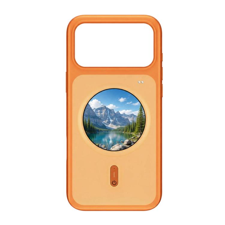 For iPhone 17 Pro Max 1.85 Inch HD Round Color Screen Phone Case, DIY Screen-Projection Smart Phone Case(Black)