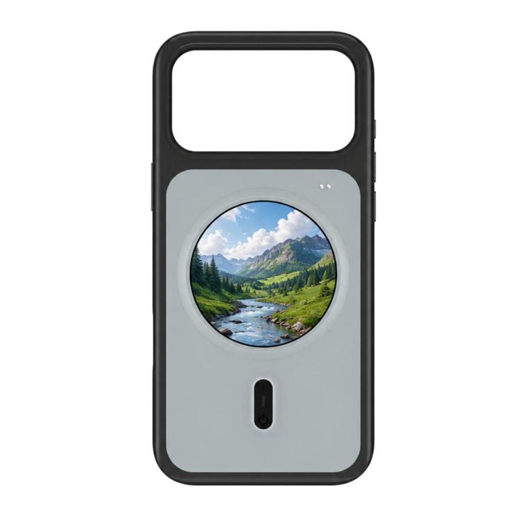 For iPhone 17 Pro Max 1.85 Inch HD Round Color Screen Phone Case, DIY Screen-Projection Smart Phone Case(Orange)