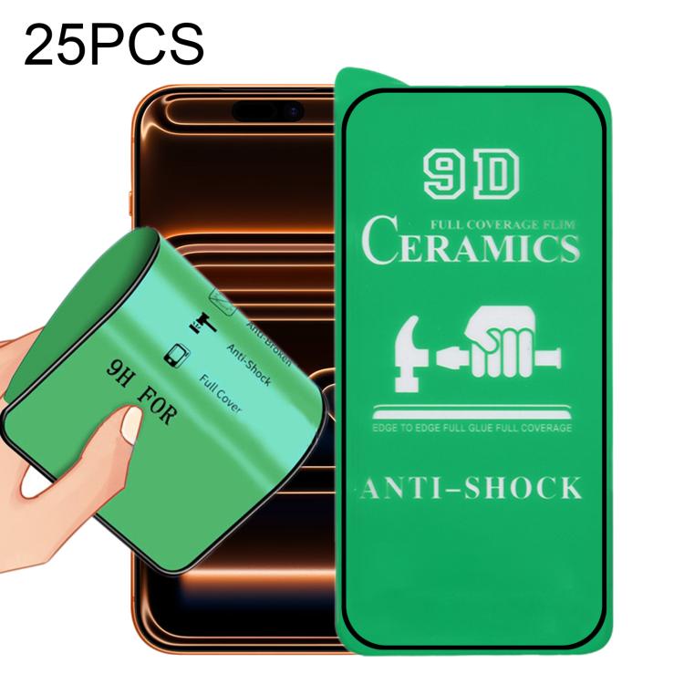 For iPhone 17 Pro Max 25pcs 9D Full Screen Full Glue Ceramic Film