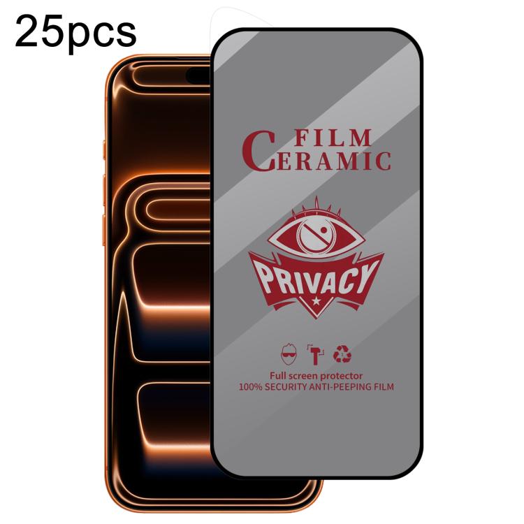 For iPhone 17 Pro Max 25pcs Full Coverage HD Privacy Ceramic Film