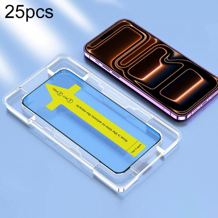 For iPhone 17 Pro Max 25pcs HD Fast Attach Dust-proof Anti-static Tempered Glass Film