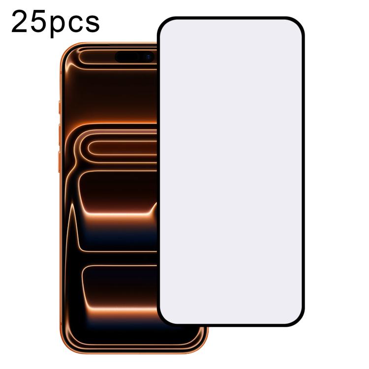For iPhone 17 Pro Max 25pcs High Aluminum 380 Glue Silk Screen Printed Tempered Glass Film