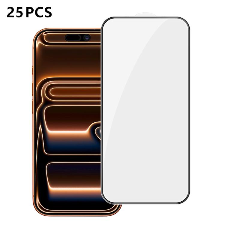 For iPhone 17 Pro Max 25pcs High-Aluminum Full-Coverage Anti-Fingerprint Screen-Printed HD Tempered Glass Film