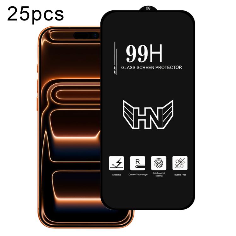 For iPhone 17 Pro Max 25pcs High Aluminum Large Arc Full Screen Tempered Glass Film