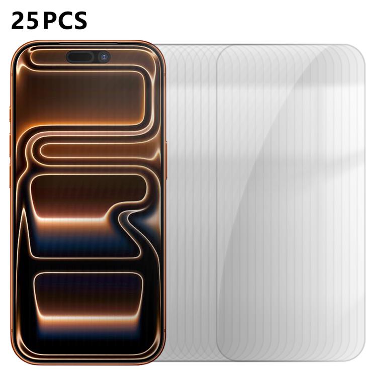 For iPhone 17 Pro Max 25pcs High-Aluminum Semi-Screen Anti-Fingerprint HD Tempered Glass Film