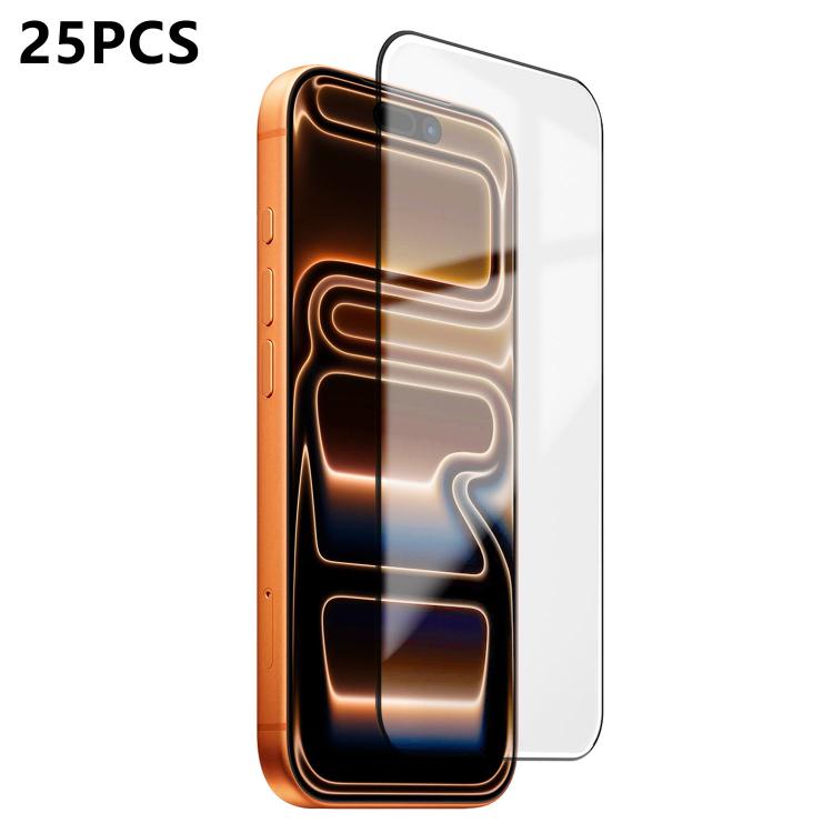 For iPhone 17 Pro Max 25pcs Ultra-thin Ultrasonic HD Screen-Printed High-Alumina Full Glue Tempered Glass Film
