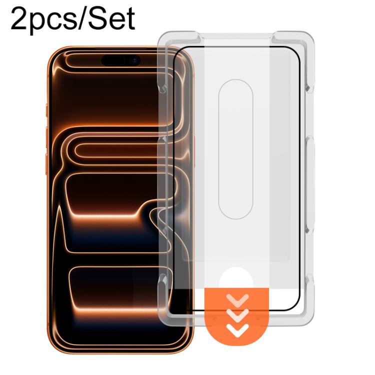 For iPhone 17 Pro Max 2pcs/Set LeReach CF Series PureTab Version HD Phone Tempered Film(Black)