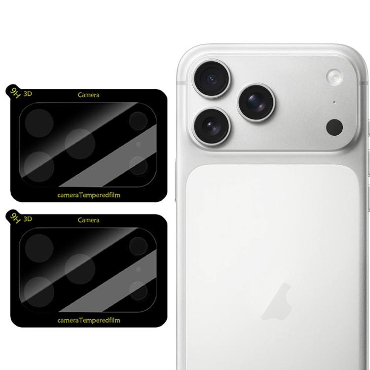 For iPhone 17 Pro Max 2pcs/Set LeReach TF Series 3D Full Coverage Version HD Wear-Resistant Camera Lens Glass Film(Black)