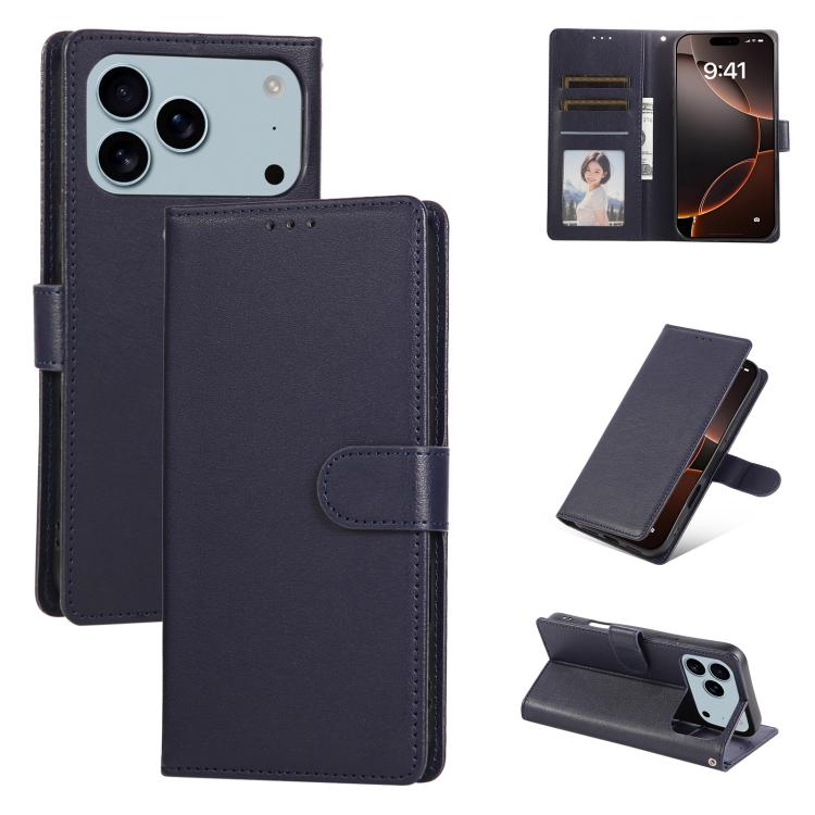 For iPhone 17 Pro Max 3-Card Slots Multifunctional Leather Phone Case(Blue)