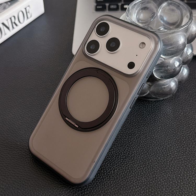 For iPhone 17 Pro Max 360 Rotation Holder Magnetic Phone Case with AI Camera Button(Black)