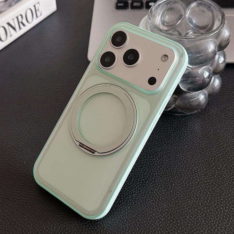 For iPhone 17 Pro Max 360 Rotation Holder Magnetic Phone Case with AI Camera Button(Light Green)