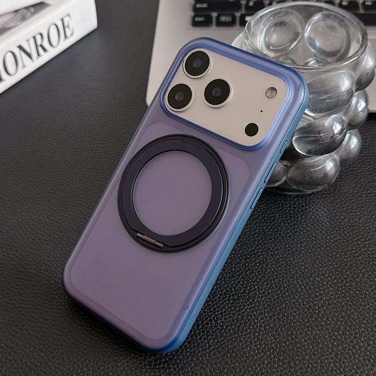 For iPhone 17 Pro Max 360 Rotation Holder Magnetic Phone Case with AI Camera Button(Purple)