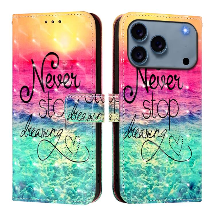 For iPhone 17 Pro Max 3D Painting Horizontal Flip Leather Phone Case(Chasing Dreams)