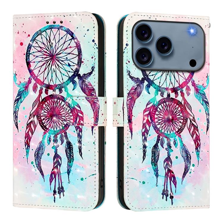 For iPhone 17 Pro Max 3D Painting Horizontal Flip Leather Phone Case(Color Drop Wind Chimes)