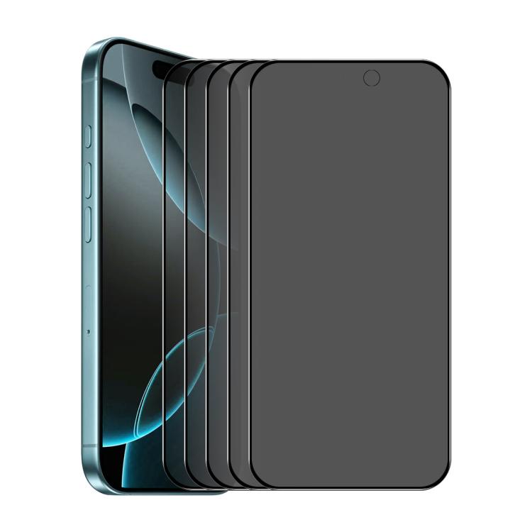 For iPhone 17 Pro Max 5pcs ENKAY Hat-Prince 28° Anti-peeping Tempered Glass Protector Full Screen Film