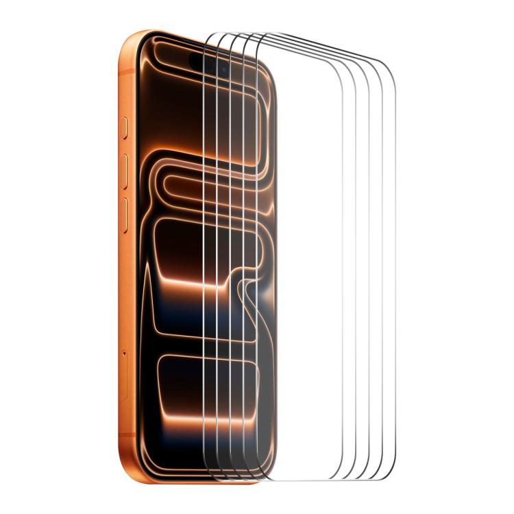 For iPhone 17 Pro Max 5pcs ENKAY Thickened Glue No White Edge 9H Big Arc Edge High Aluminum-silicon Tempered Glass Film