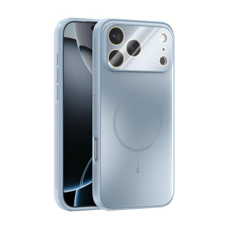 For iPhone 17 Pro Max ABEEL Heat Dissipation Frosted MagSafe Phone Case with Lens Film(Light Blue)