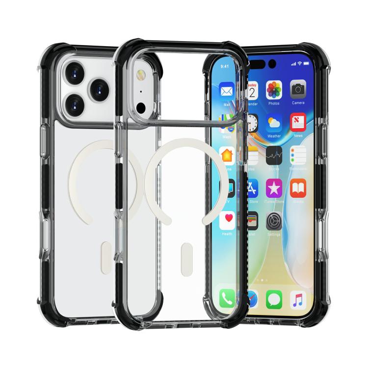 For iPhone 17 Pro Max Acrylic Magsafe Magnetic Shockproof Phone Case(Black)