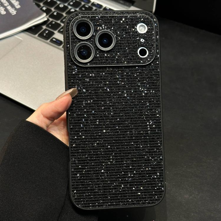 For iPhone 17 Pro Max Acrylic Rhinestone Full Coverage Phone Case(Black)