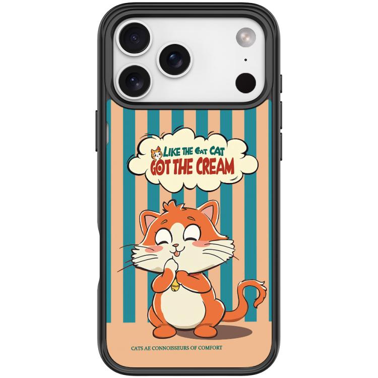 For iPhone 17 Pro Max Adorable Bell Cat Pattern Magnetic Phone Case(Black)