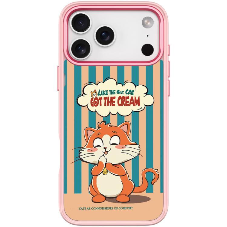 For iPhone 17 Pro Max Adorable Bell Cat Pattern Magnetic Phone Case(Pink)