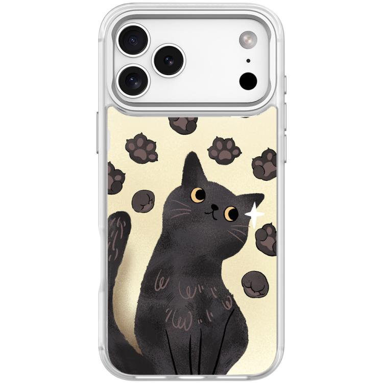 For iPhone 17 Pro Max Adorable Cat Claw Pattern Magnetic Phone Case(Transparent White)