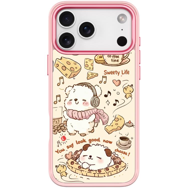 For iPhone 17 Pro Max Adorable Coffee Cat Pattern Magnetic Phone Case(Pink)