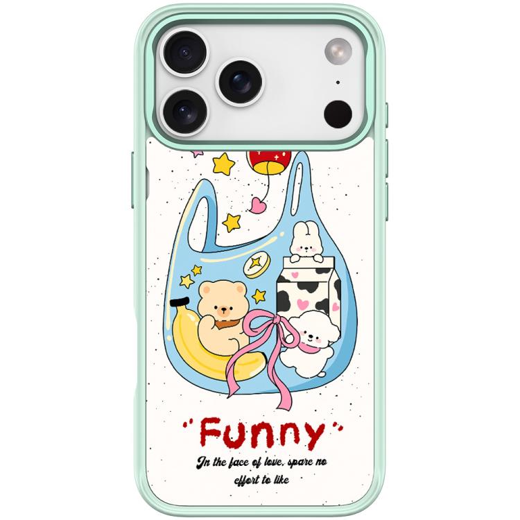 For iPhone 17 Pro Max Adorable Handbag Bear Pattern Magnetic Phone Case(Light Green)
