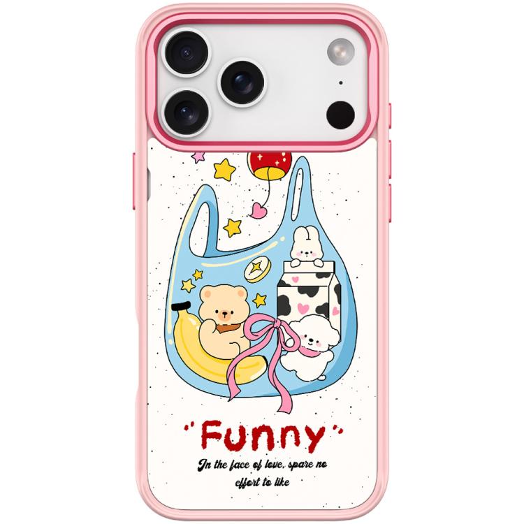 For iPhone 17 Pro Max Adorable Handbag Bear Pattern Magnetic Phone Case(Pink)