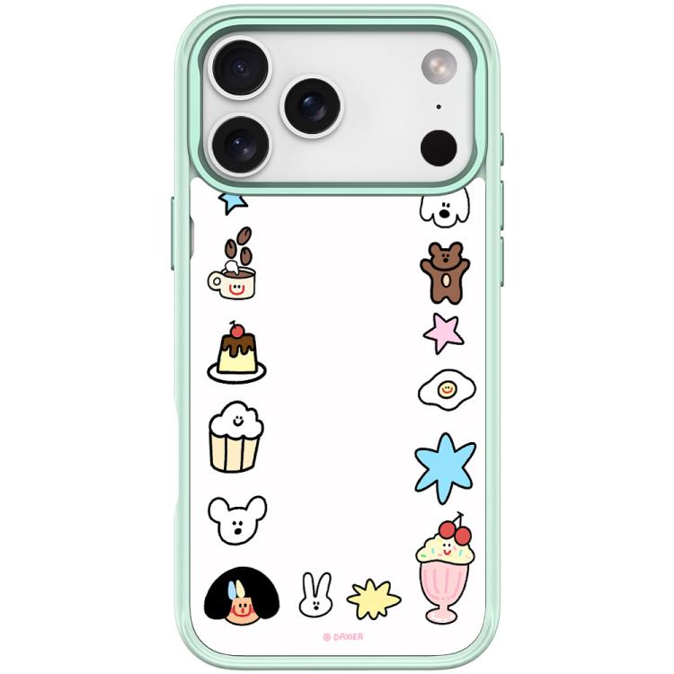 For iPhone 17 Pro Max Adorable Little Guy Pattern Magnetic Phone Case(Light Green)