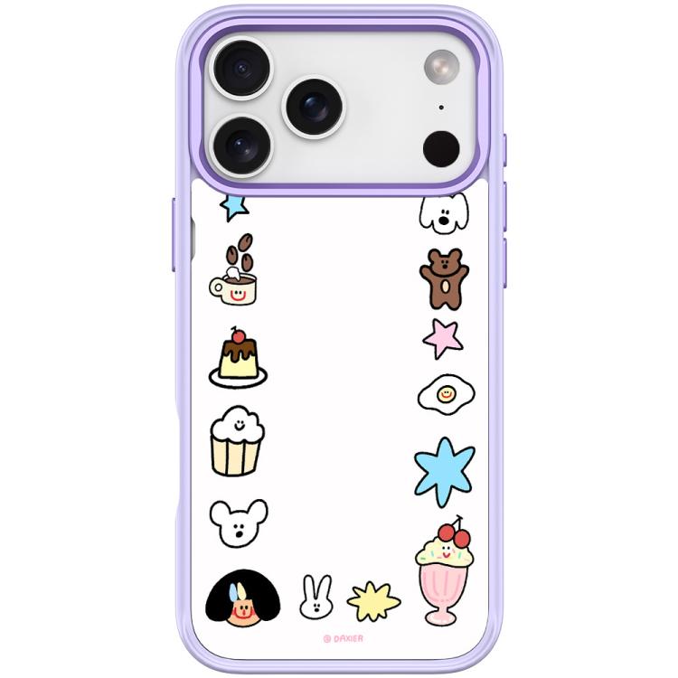 For iPhone 17 Pro Max Adorable Little Guy Pattern Magnetic Phone Case(Light Purple)
