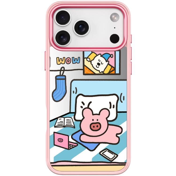 For iPhone 17 Pro Max Adorable Little Pig Pattern Magnetic Phone Case(Pink)
