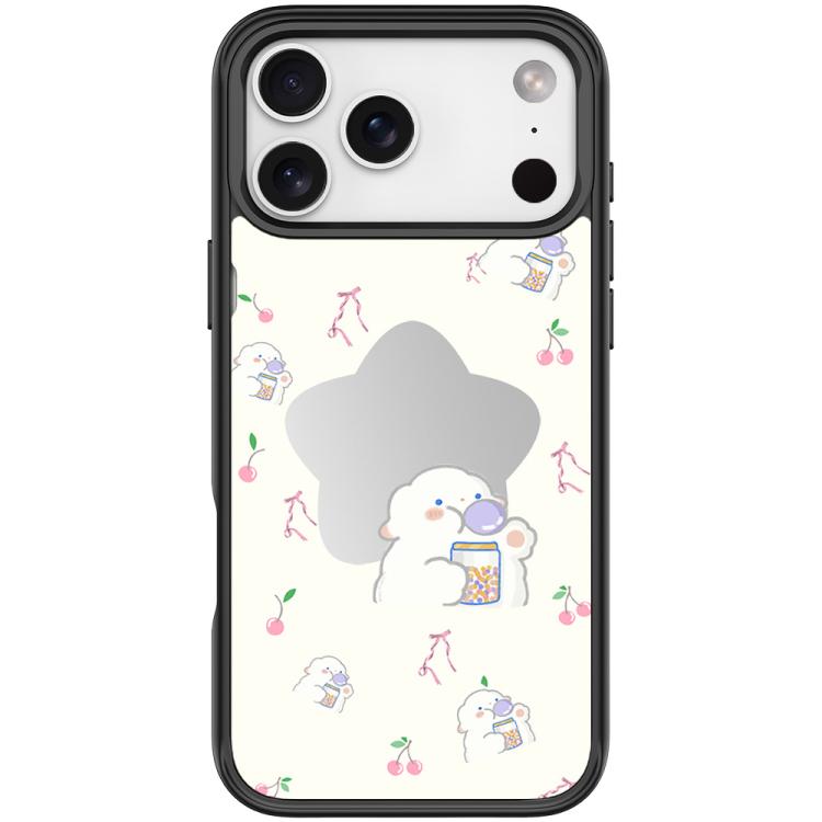 For iPhone 17 Pro Max Adorable Star Sheep Pattern Magnetic Phone Case(Black)