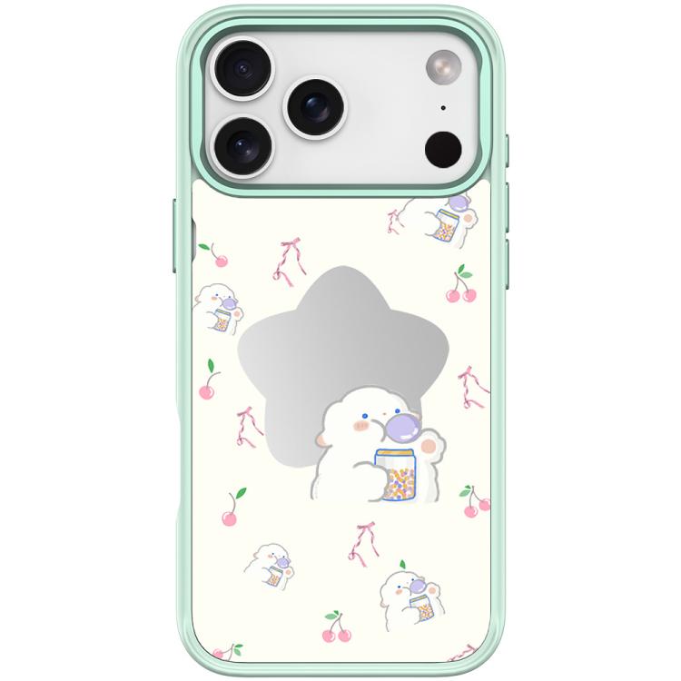 For iPhone 17 Pro Max Adorable Star Sheep Pattern Magnetic Phone Case(Light Green)