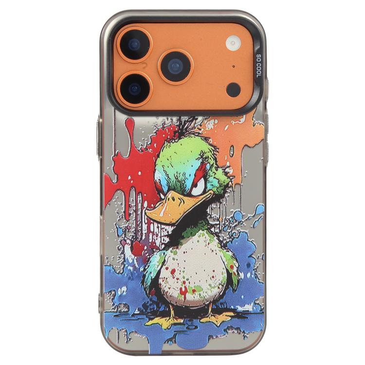 For iPhone 17 Pro Max Animal Pattern Oil Painting Series PC + TPU Phone Case(Angry Duck)