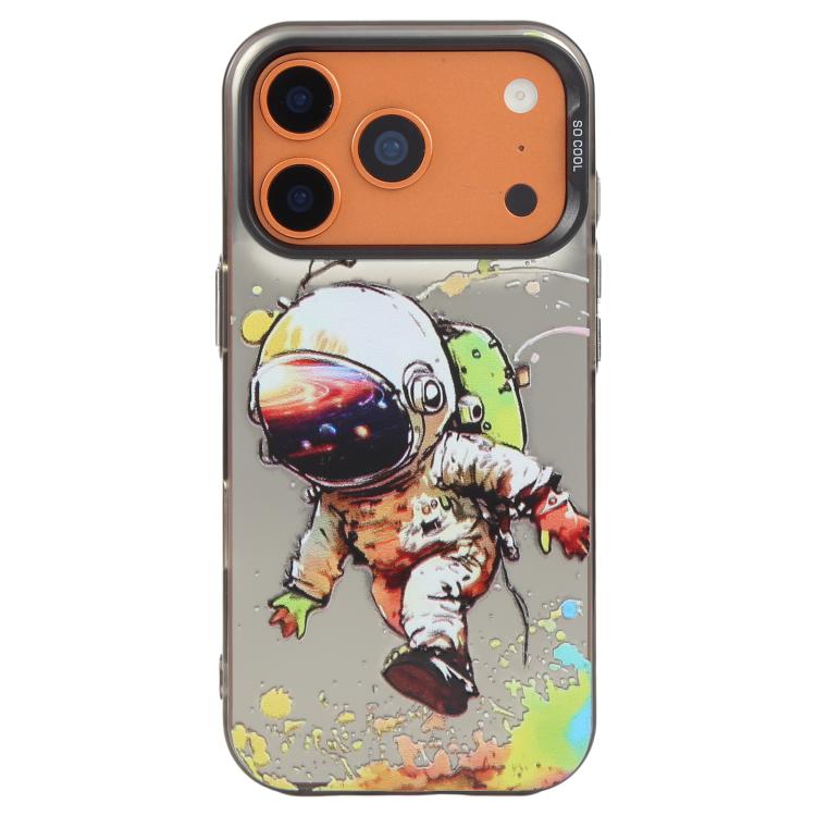For iPhone 17 Pro Max Animal Pattern Oil Painting Series PC + TPU Phone Case(Astronaut)