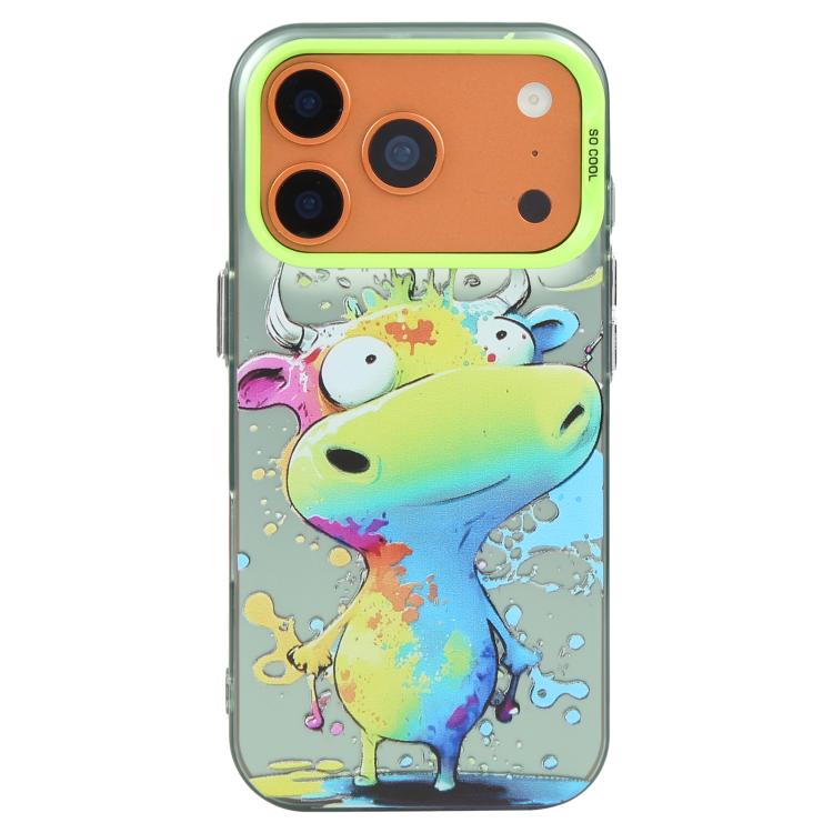 For iPhone 17 Pro Max Animal Pattern Oil Painting Series PC + TPU Phone Case(Colorful Cattle)