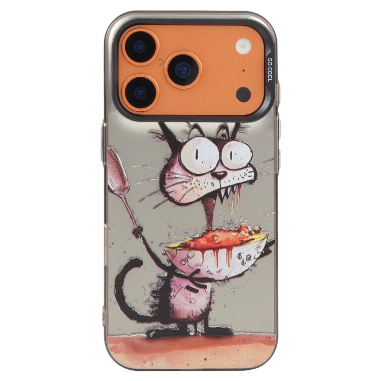 For iPhone 17 Pro Max Animal Pattern Oil Painting Series PC + TPU Phone Case(Eating Rat)