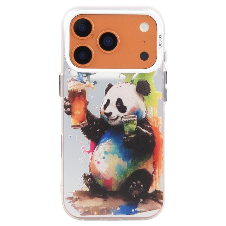 For iPhone 17 Pro Max Animal Pattern Oil Painting Series PC + TPU Phone Case(Panda)