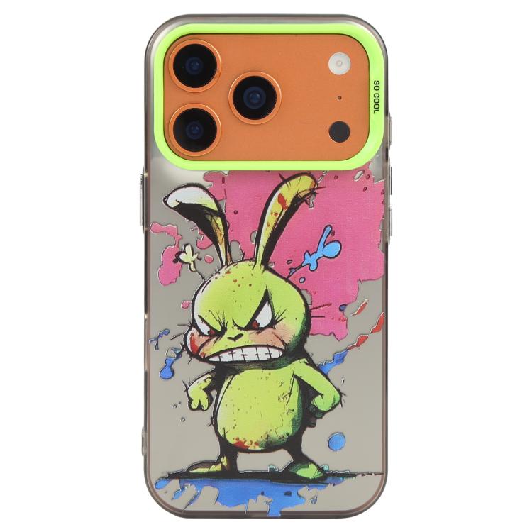For iPhone 17 Pro Max Animal Pattern Oil Painting Series PC + TPU Phone Case(Rabbit)