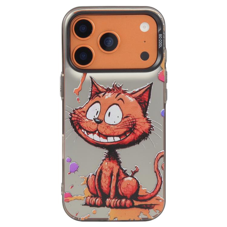For iPhone 17 Pro Max Animal Pattern Oil Painting Series PC + TPU Phone Case(Smiling Cat)