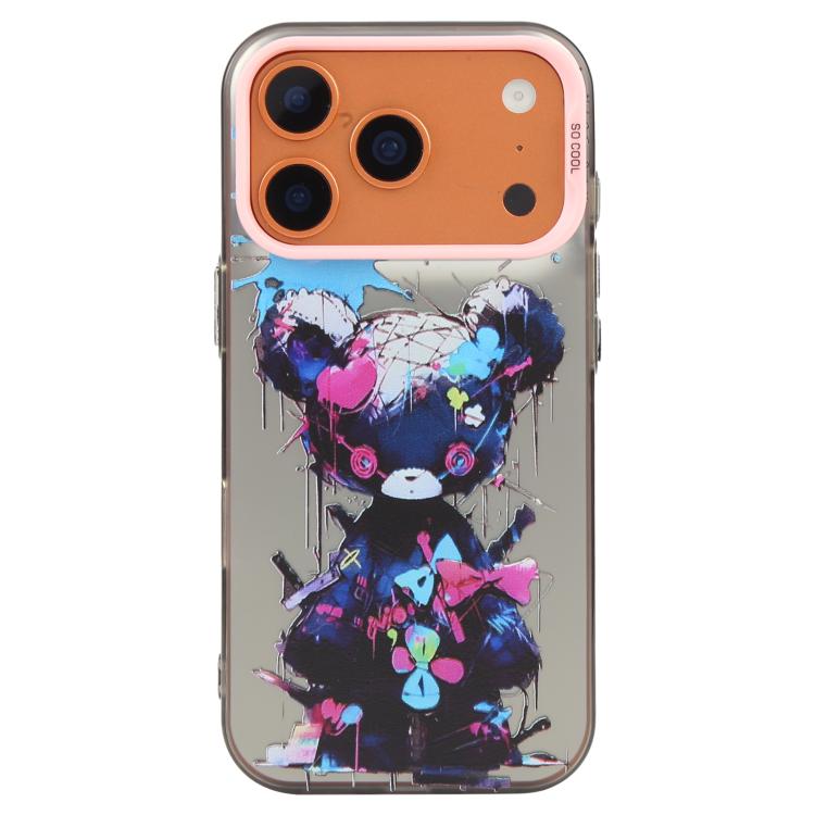 For iPhone 17 Pro Max Animal Pattern Oil Painting Series PC + TPU Phone Case(Tattered Bear)