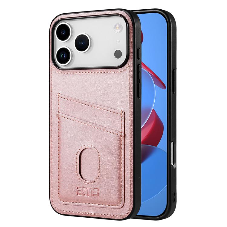 For iPhone 17 Pro Max AZNS K1 Series Card Slot Business Phone Case(Pink)
