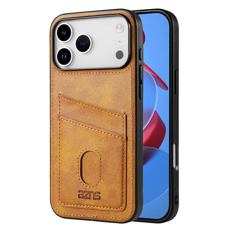 For iPhone 17 Pro Max AZNS K1 Series Card Slot Business Phone Case(Yellow)