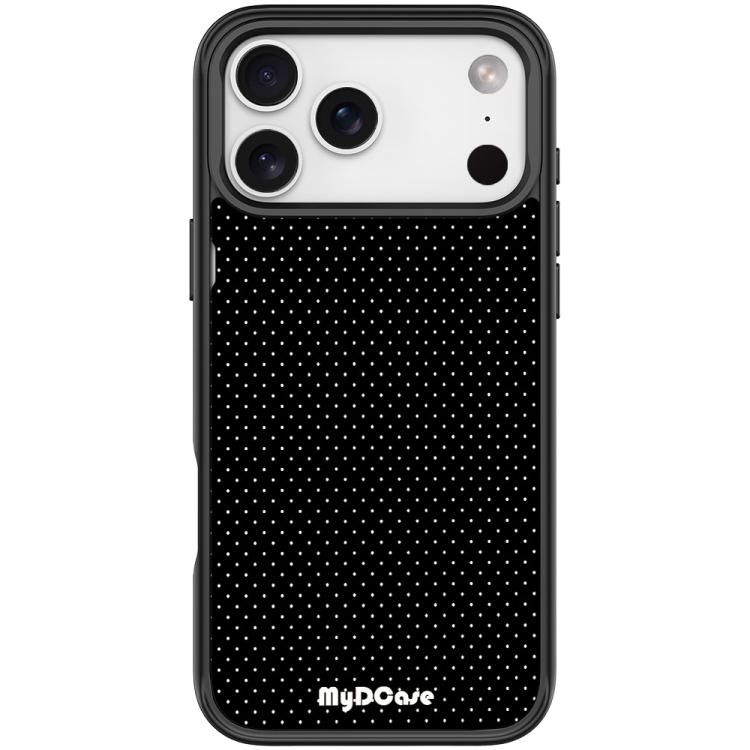 For iPhone 17 Pro Max Black Dots Pattern Magnetic Phone Case(Black)