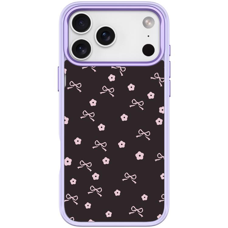 For iPhone 17 Pro Max Bow Flower Pattern Magnetic Phone Case(Light Purple)