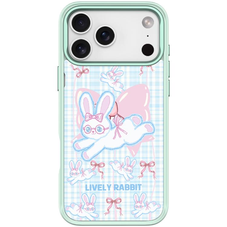 For iPhone 17 Pro Max Bow Rabbit Pattern Magnetic Phone Case(Light Green)