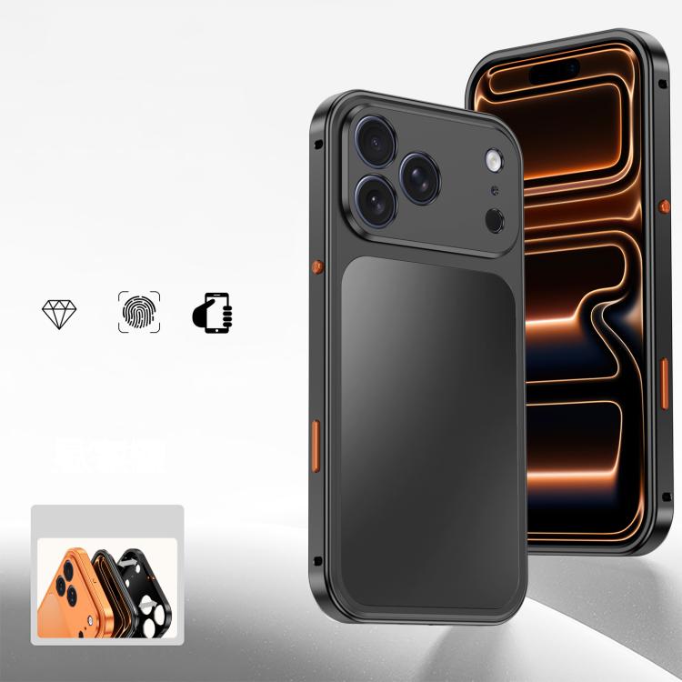 For iPhone 17 Pro Max Buckle Magnetic Metal Phone Case(Black)