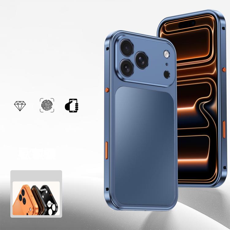 For iPhone 17 Pro Max Buckle Magnetic Metal Phone Case(Blue)